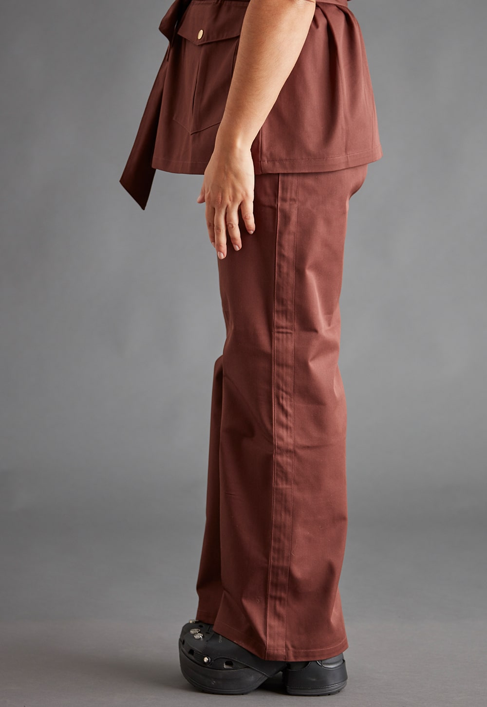 Pantalon Bande Marron
