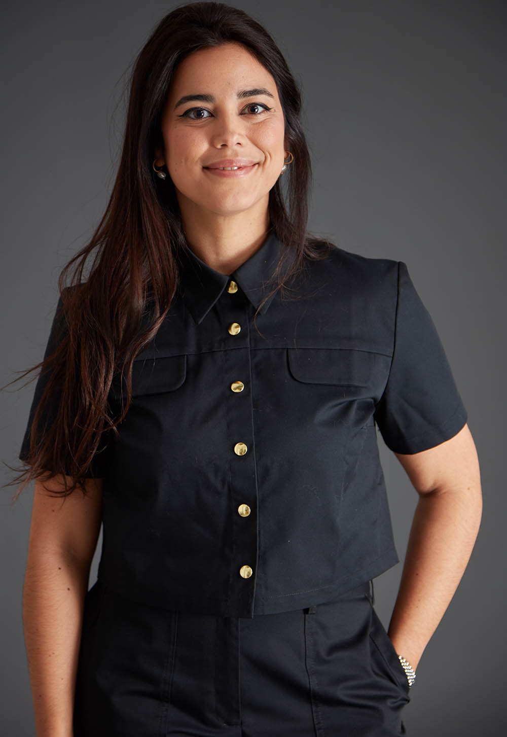 Veste Crop-Top Charcoal